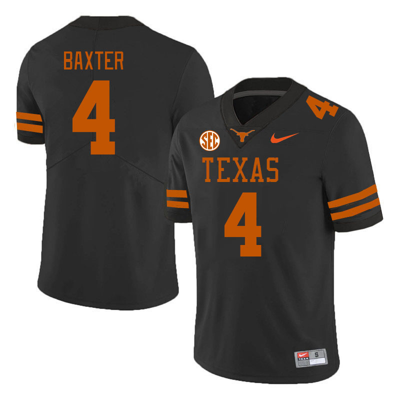 # 4 CJ Baxter Texas Longhorns Jerseys Football Stitched-Black